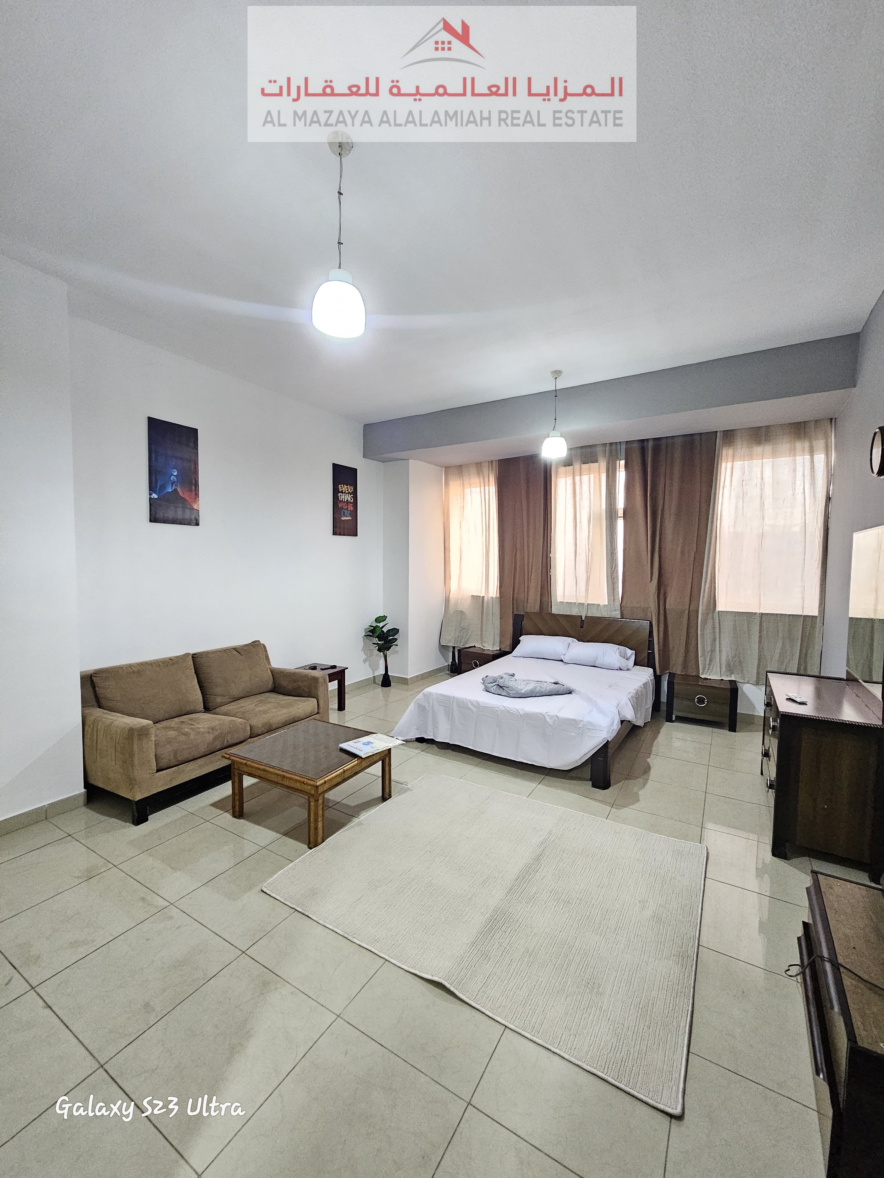 Monthly furnished studio in Al Nahda, including internet