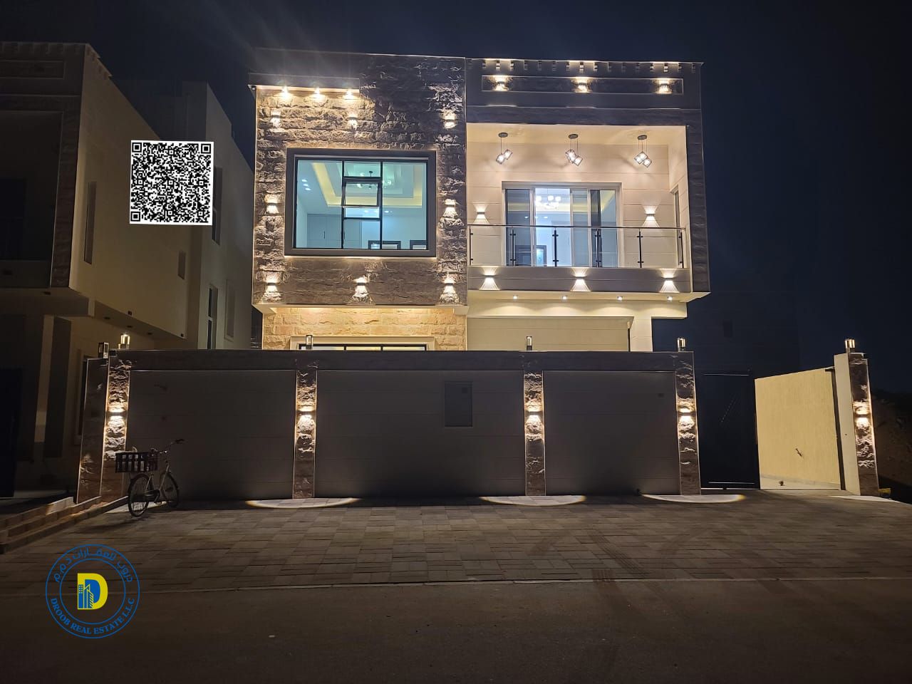For sale: Modern villa in Al Yasmin, 6 bedrooms with a roof terrace, including fees, super deluxe finishing, freehold , bank financing