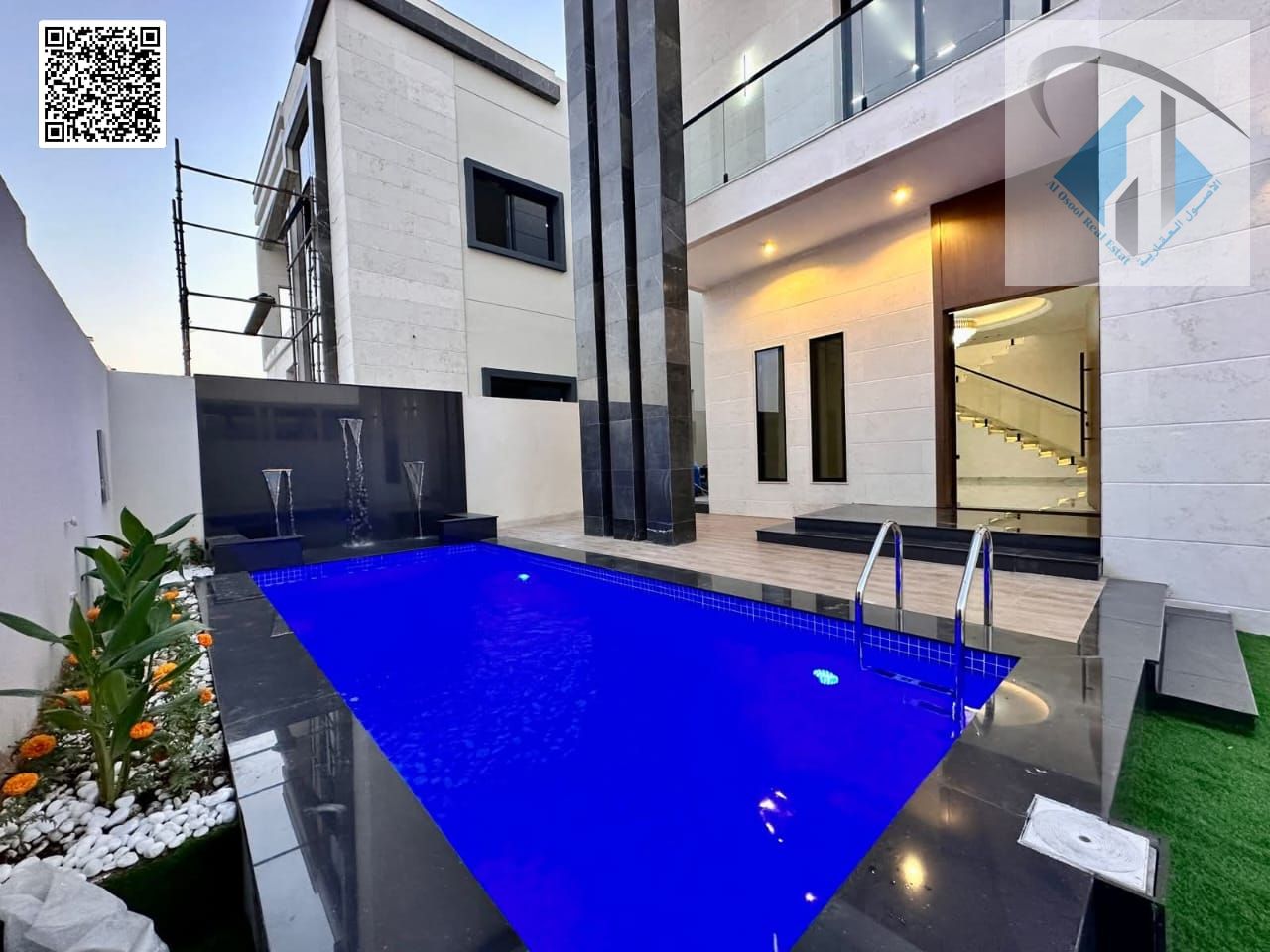 Villa with all registration and ownership fees included, with a swimming pool on the main street, ready to move in.