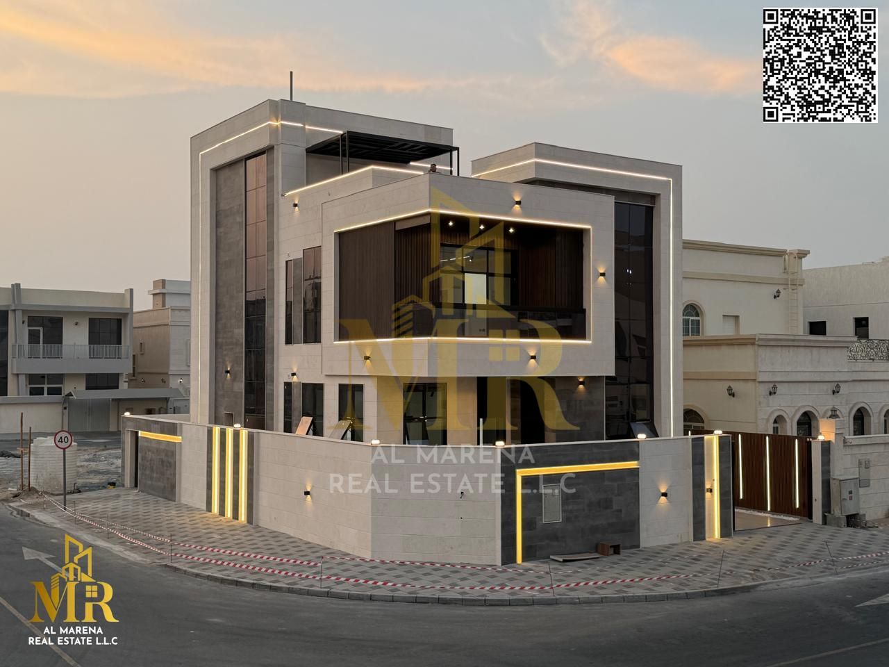 The only villa with these specifications at this price, a corner villa with a swimming pool and rooftop terrace, featuring unique finishes, next to a