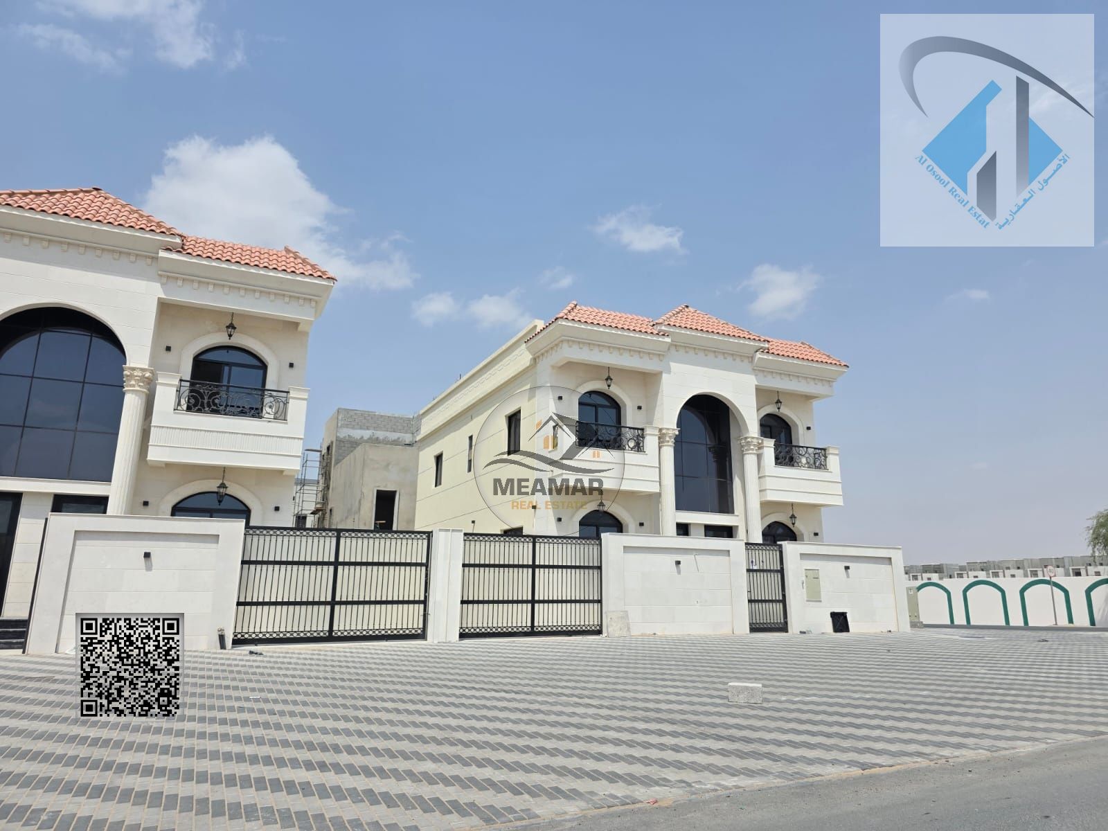 Luxury classic villa for sale with private pool – Al Helio 2, Ajman. Elegant design, directly next to the mosque. 100% freehold ownership for all nati