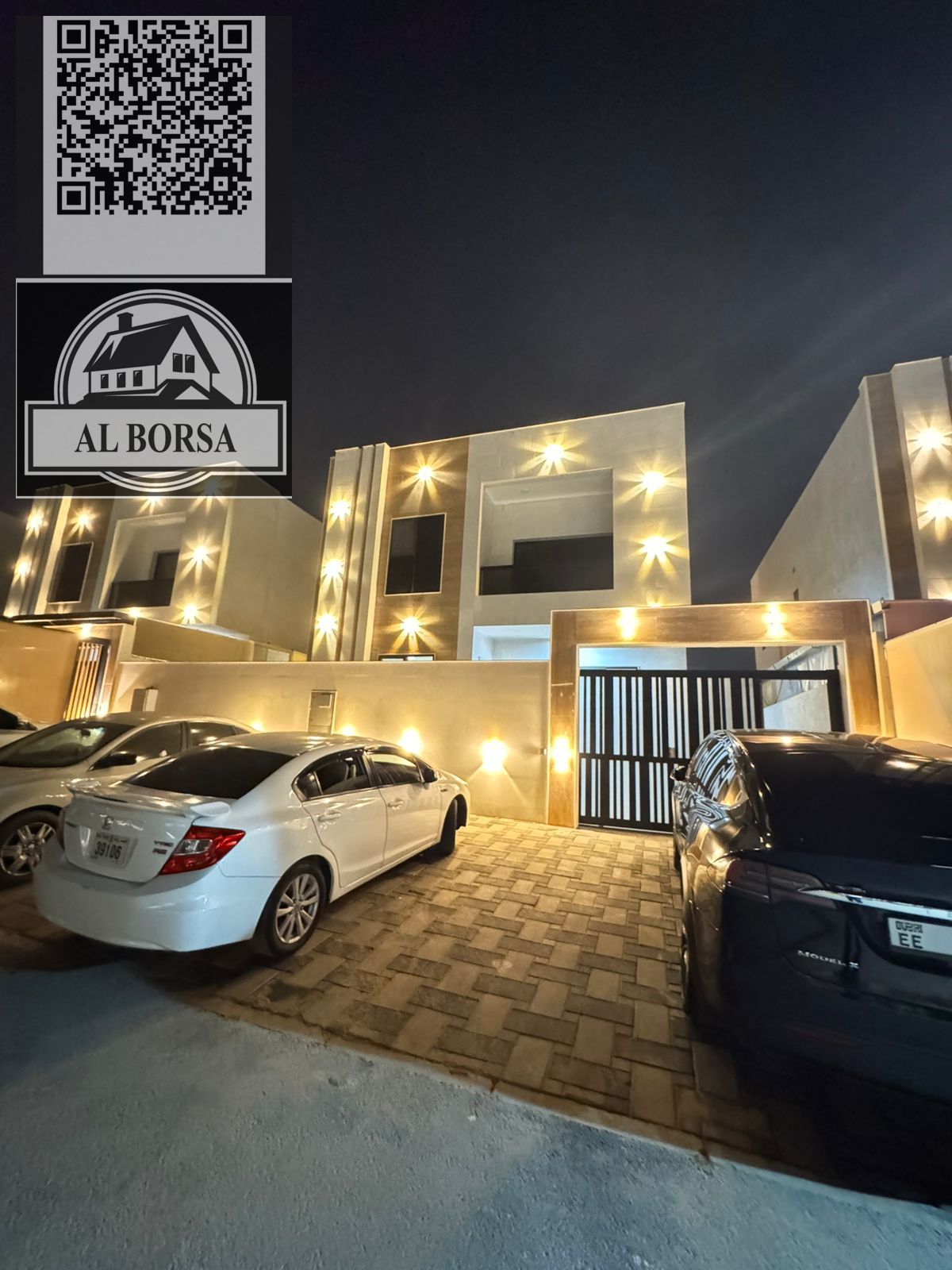 Villa for rent in Al Helio 2, Ajman. 4 bedrooms, living room, majlis, kitchen, maid's room, and swimming pool.