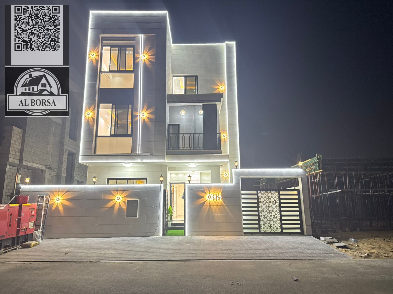Villa for sale in Al Zahia, Ajman. 6 master bedrooms, living room, majlis, spacious kitchen, and maid's room.