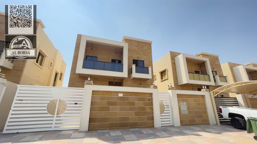 Villa for rent in Al Zahia, Ajman. 5 master bedrooms, living room, majlis with kitchen and maid's room.