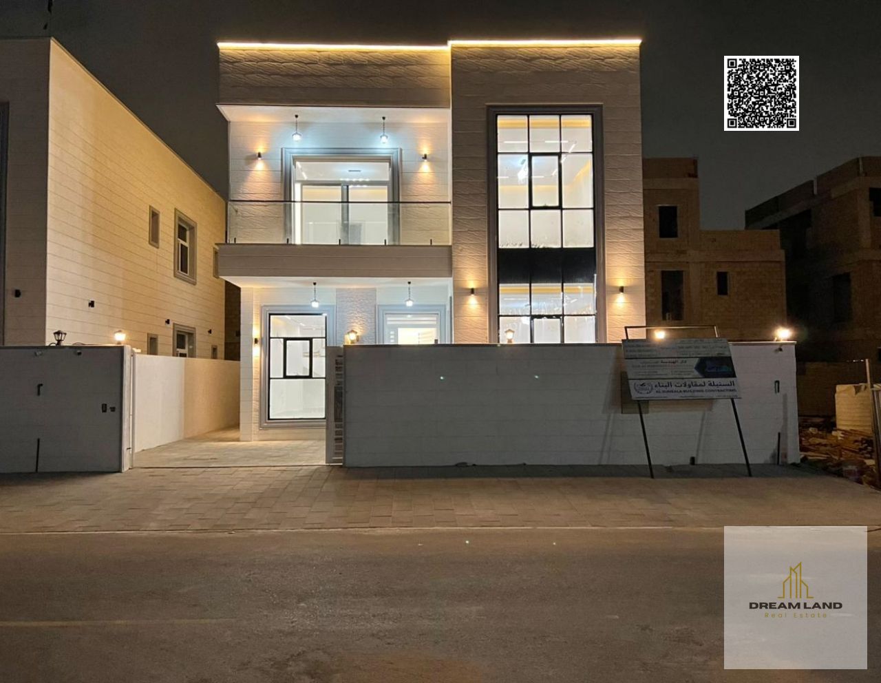 Villa for sale in Ajman, Al Zahiyah area, including registration fees, electricity, water, and air conditioning.