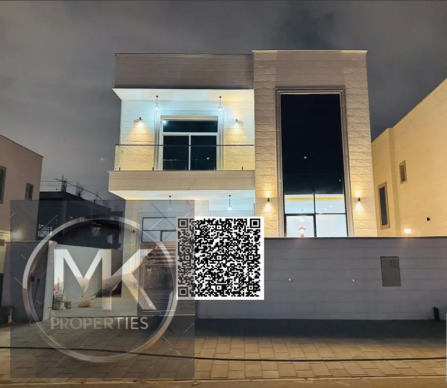 Villa for sale, including registration and ownership fees, water, electricity, and air conditioning, near Sheikh Mohammed bin Zayed Road. Bank financi