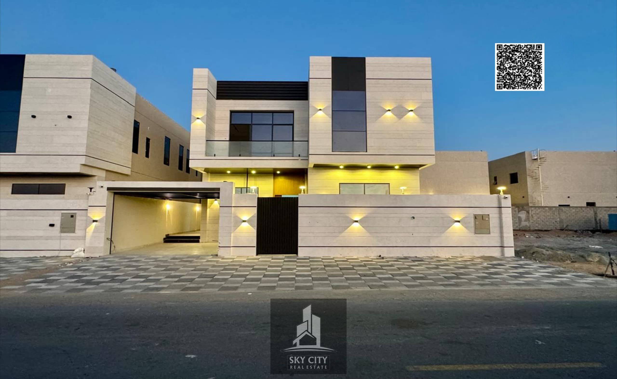 Villa for sale near the mosque and behind the Emirates Towers, including registration and ownership fees.
