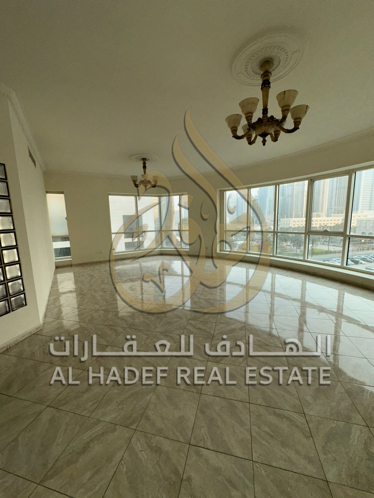 For Rent in Sharjah – Al Majaz 3 Luxury and spacious family apartment with premium facilities: 3 Bedrooms + Hall with excellent layout