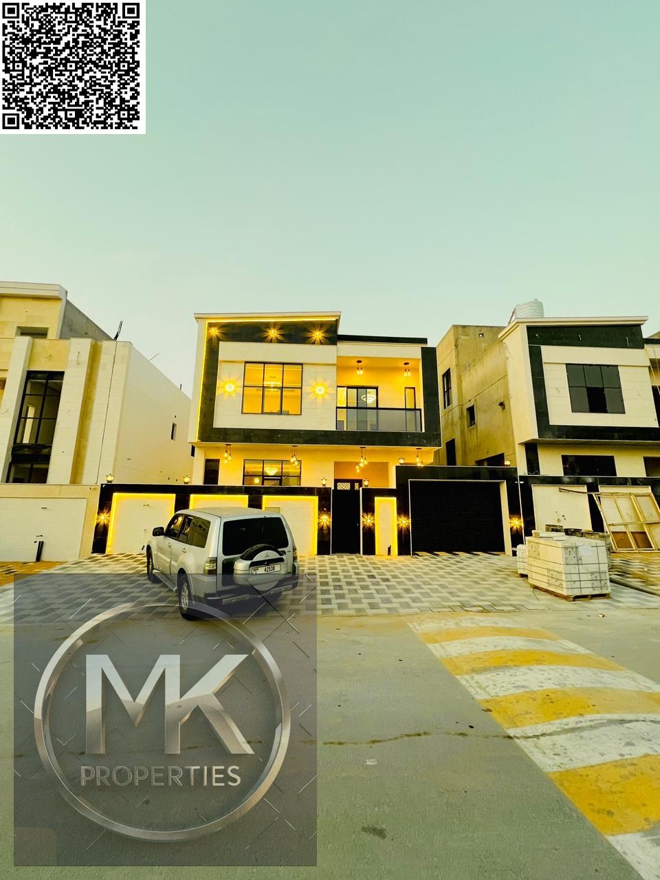 A golden opportunity! Luxury G+2 villa in Al Helio 2 - Ajman at a special price including registration fees and air conditioners, with a modern design