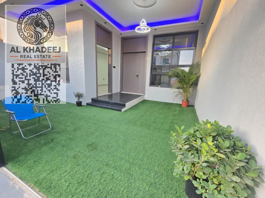 Luxurious modern villa with contemporary decor, fully furnished, in Al Zahiyah area, Ajman, near Emirates Road and Mohammed Bin Zayed Road.