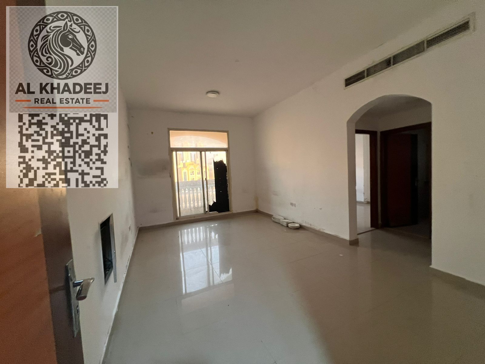 A room, a hall and a balcony in the Al Alia area, close to the Mohammed bin Zayed exit, easy access to Dubai and Sharjah