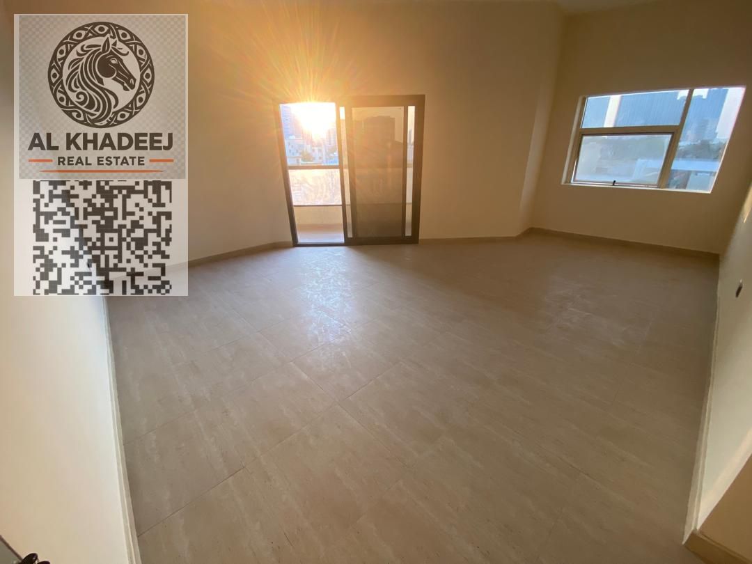 First occupancy, two bedrooms, living room with balcony and view, maid's room and 4 bathrooms in Al Rashidiya 3 area, near the Ladies' Park