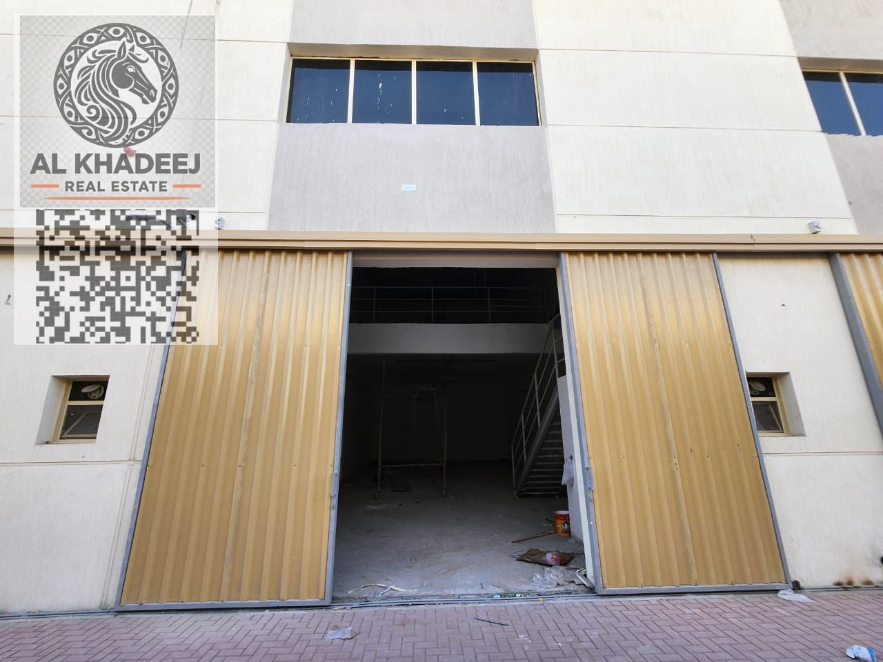 Brand-new warehouse for annual rent in Al Jurf Industrial 2 – prime location, 2,500 sq. ft. , 25 kW power, internal bathroom, great price!