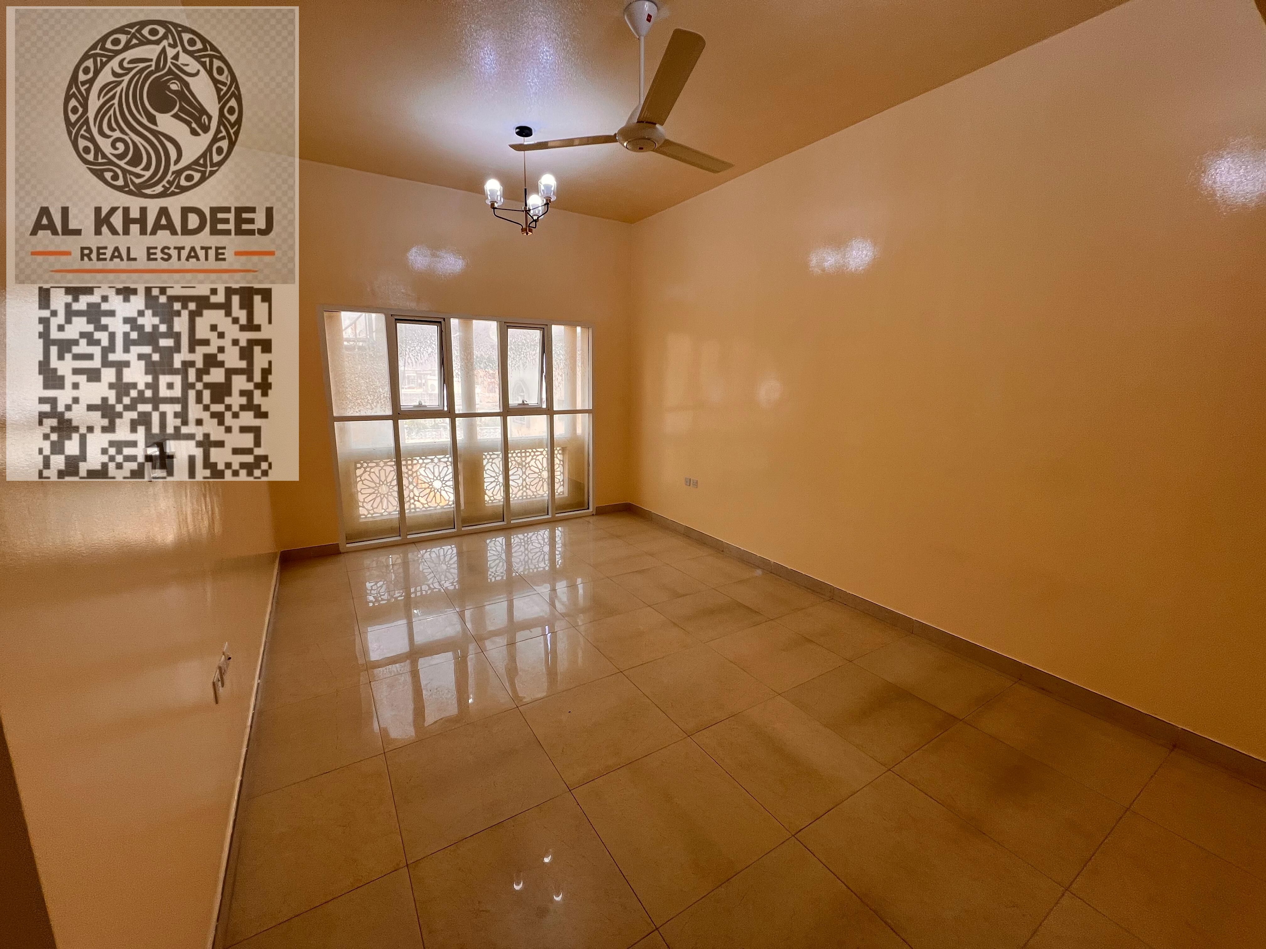 One-bedroom apartment for rent in Al Mowaihat 3 – Ajman, great location near schools and Mohammed Bin Zayed Road, central AC, spacious, AED 30,000 n