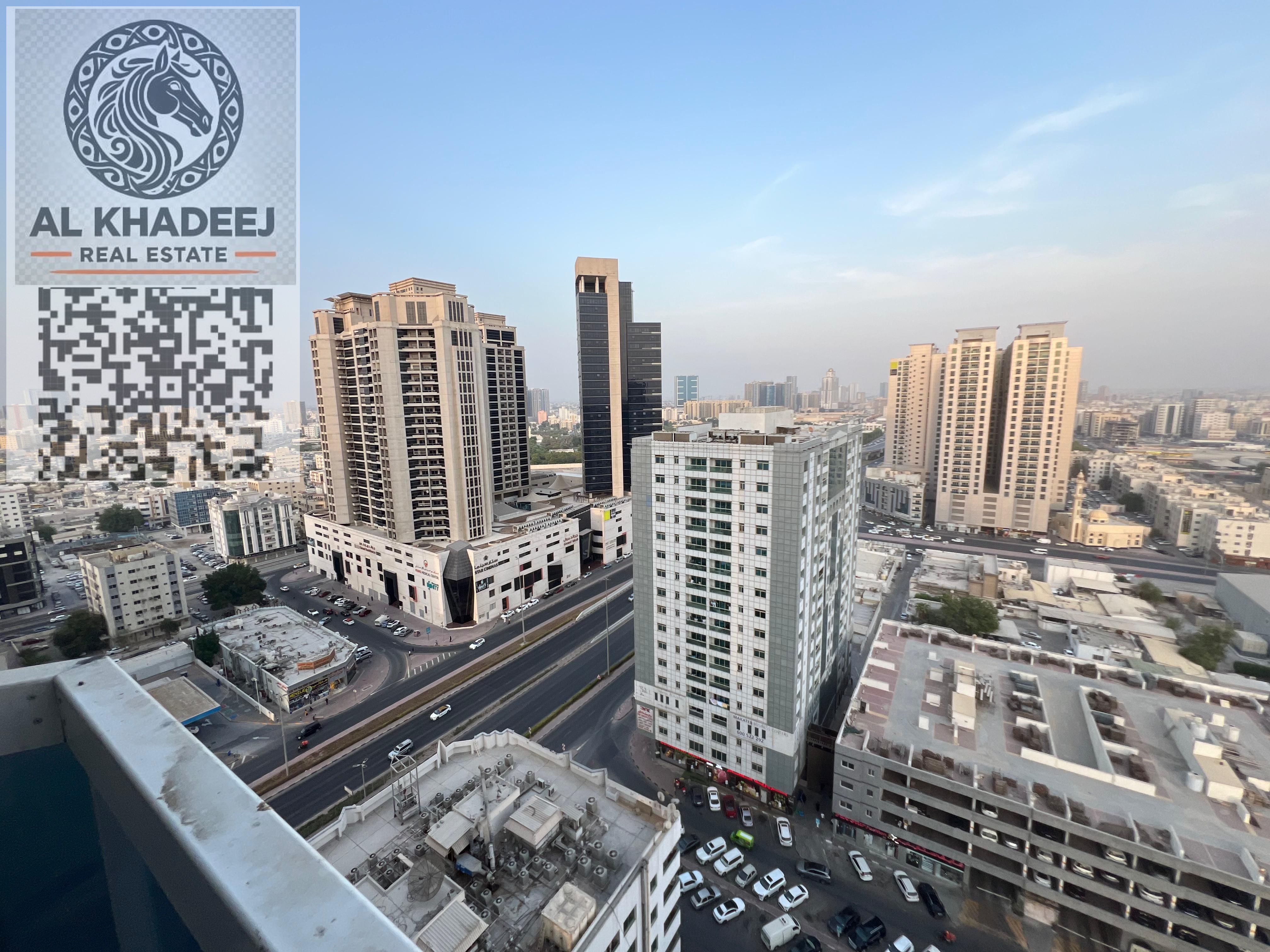 2BHK for rent in Ajman – open view over Sheikh Khalifa St – AED 38,000 yearly
