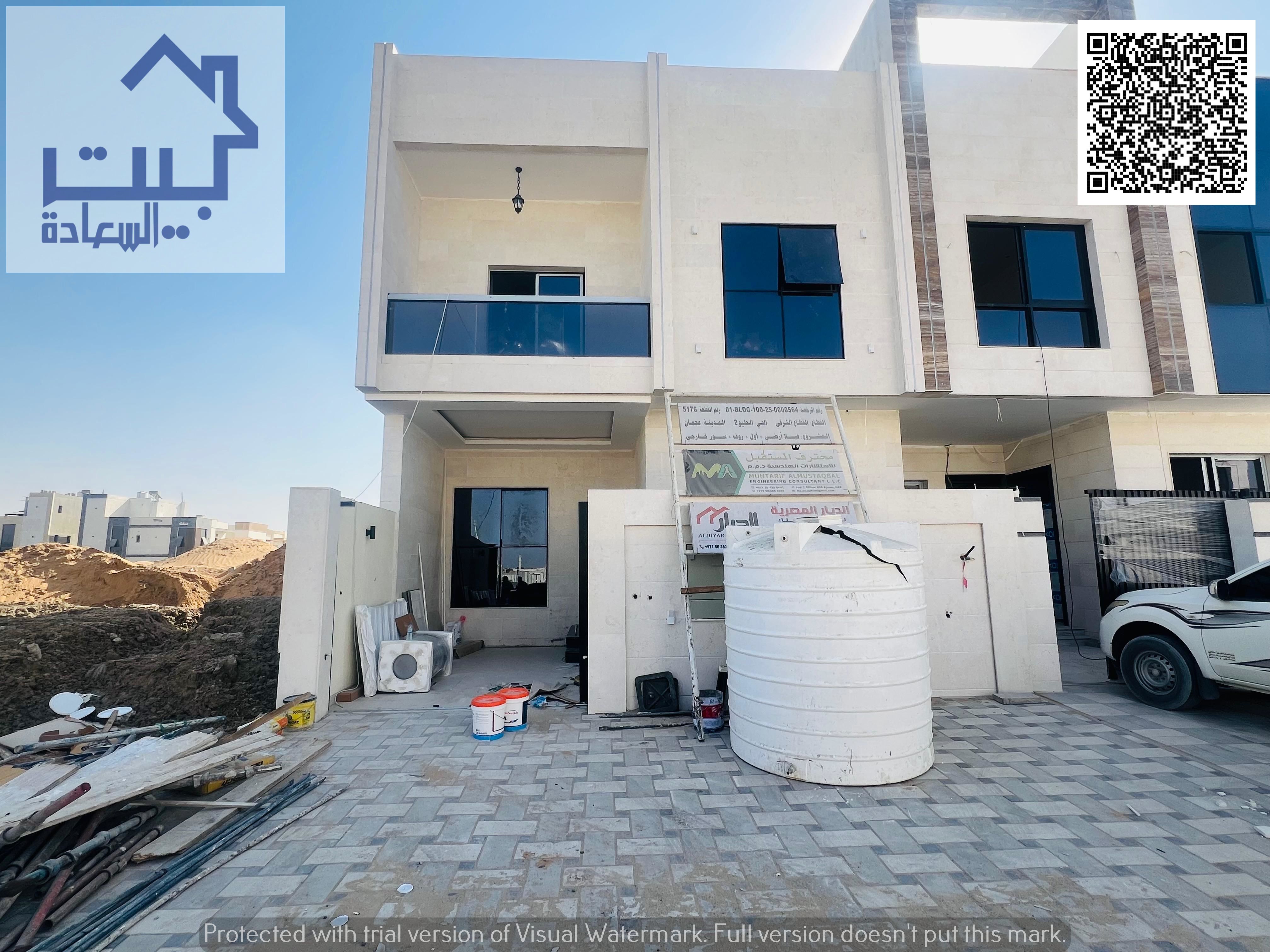 Luxury two-story villa with a rooftop terrace, registration fees included, at an attractive price. Very close to amenities, just 3 minutes from Sheikh