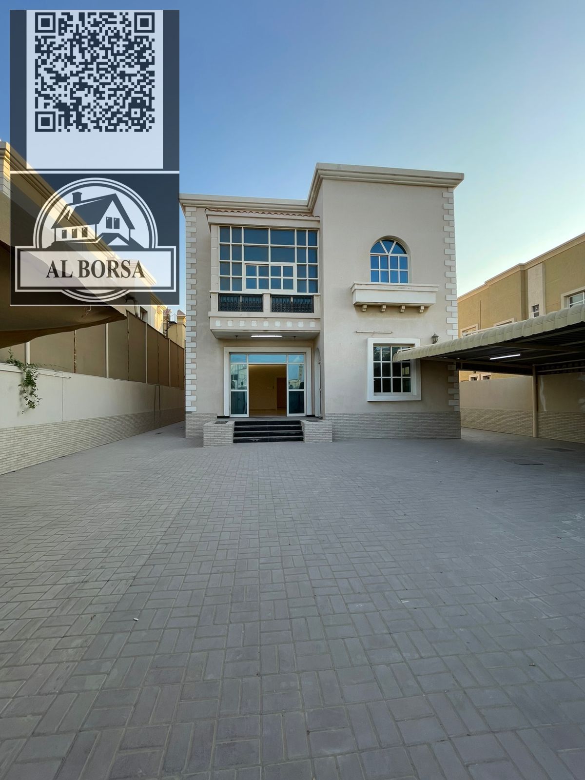 Villa for rent in Al Rawda 2, Ajman. 6 master bedrooms, living room, majlis, kitchen, and maid's room.