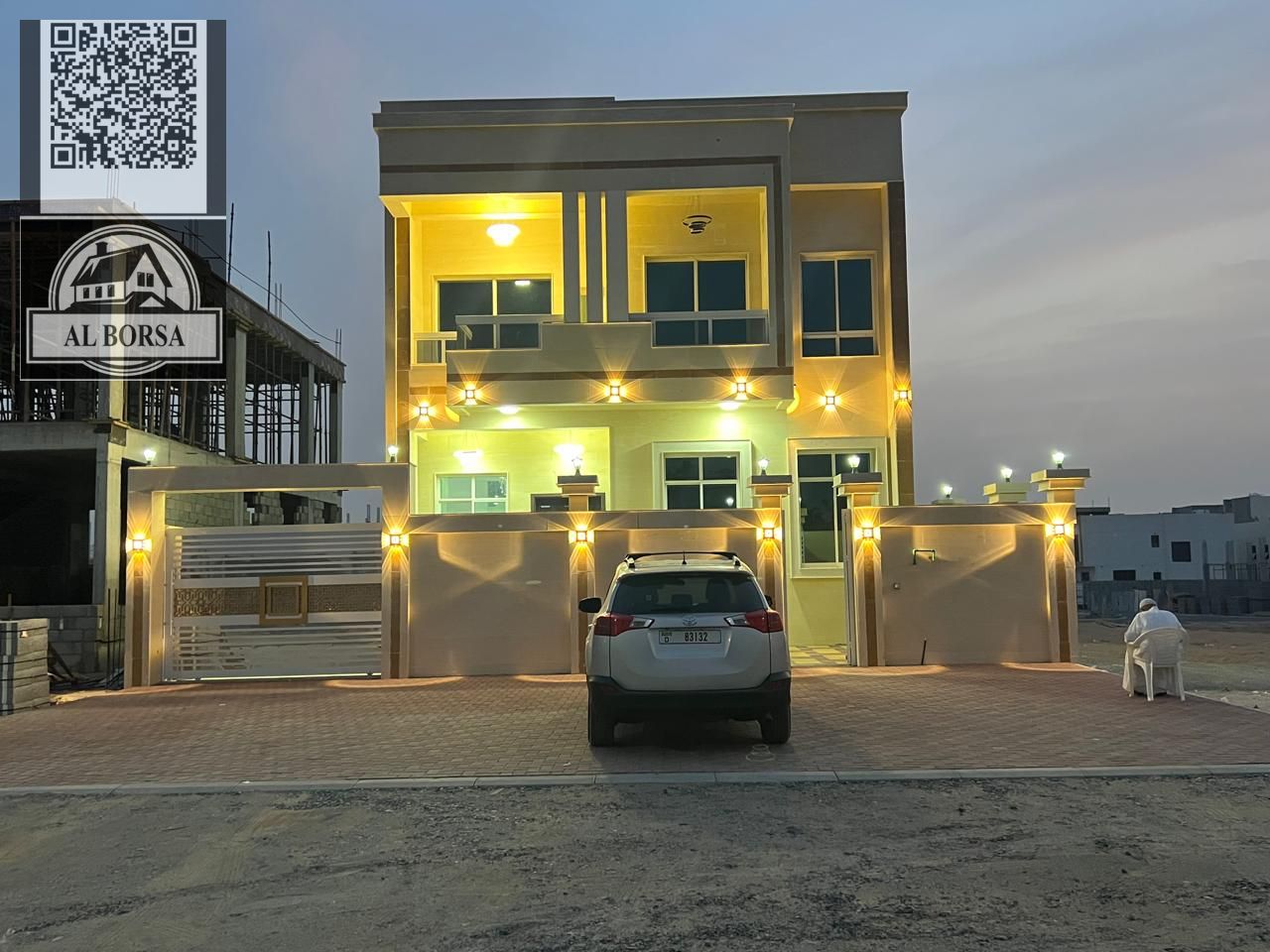 For sale in Al-Haliyo 2 area on the main street, price including registration fees: five rooms, living room, hall, and maid's room