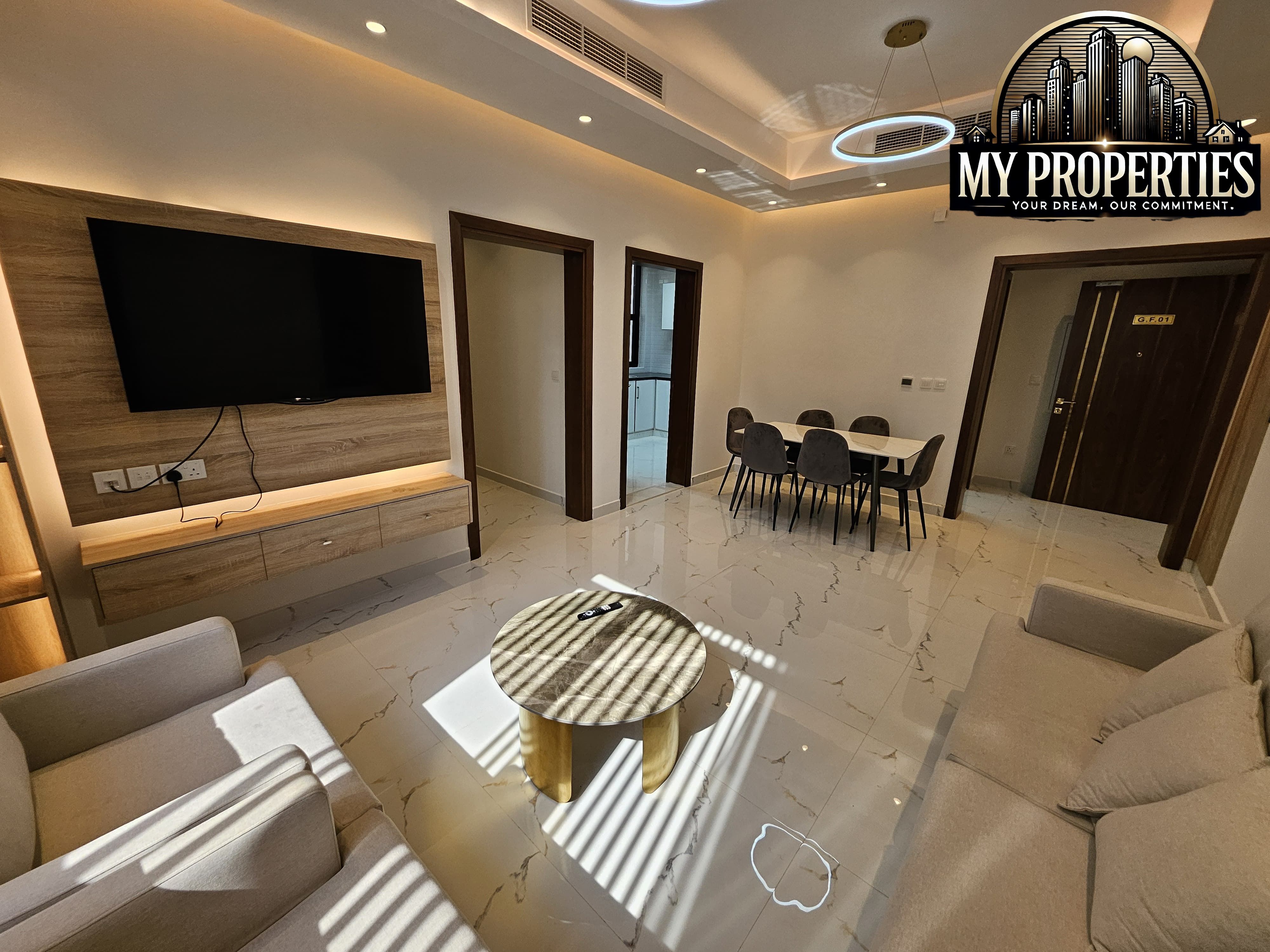 distinctive apartment in Al Hamra Island, excellent location, wonderful view, with a swimming pool and gym.