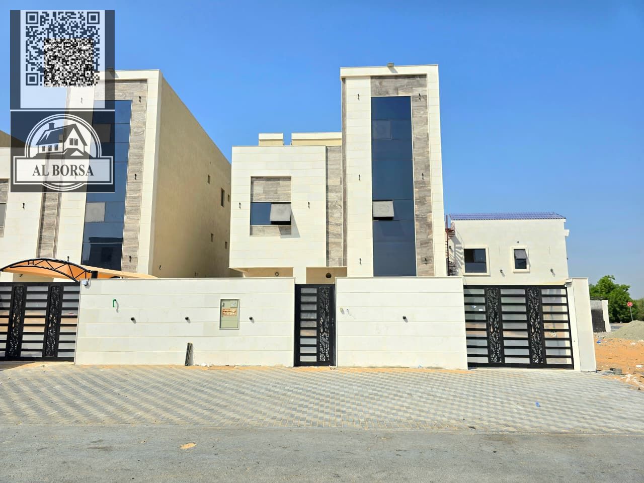 For rent in Al Helio 1, Ajman, a villa, first occupancy, 6 master bedrooms, living room, majlis, maid's room, spacious yard