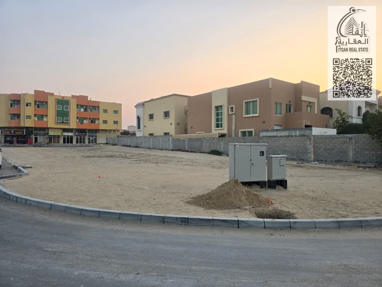 Land for sale, residential/commercial, corner plot on two streets, on a main road from the new Sheikh Mohammed bin Zayed Bridge and close to Sheikh Ma