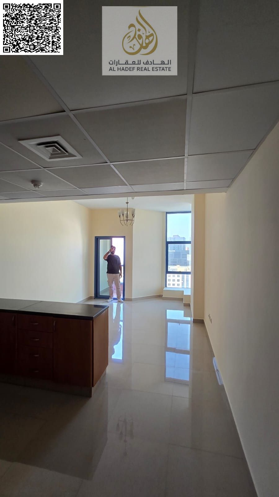 Studio apartment for sale, freehold, immediate occupancy. Al Nuaimiya Tower C. Ready for living or investment. ============= Balcony with open view Pr