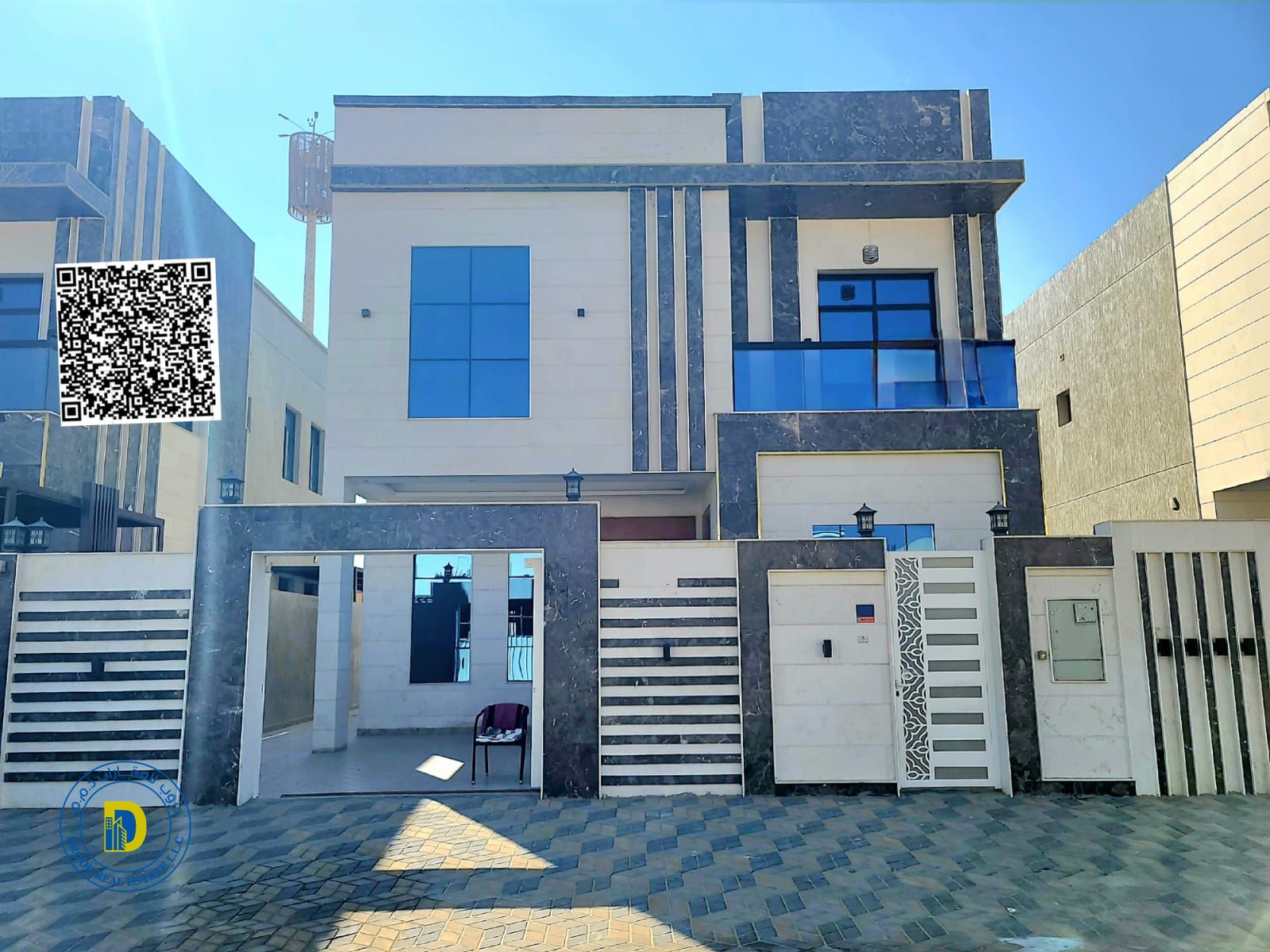 For sale at an attractive price: 5BR villa in Al Zahia, including electricity, water, and AC. Freehold. Bank financing . Super deluxe finished.