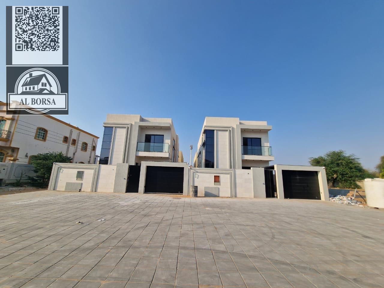 Villa for sale in Al Muwaihat 2, Ajman. 5 master bedrooms, majlis, living room with kitchen and maid's room.
