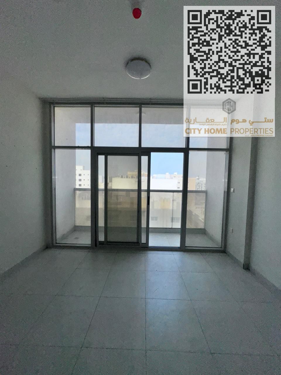 Spacious 1BHK apartment for annual rent in Al Jurf 3, located in a luxury family building, near Sheikh Mohammed Bin Zayed Road exit, with easy access