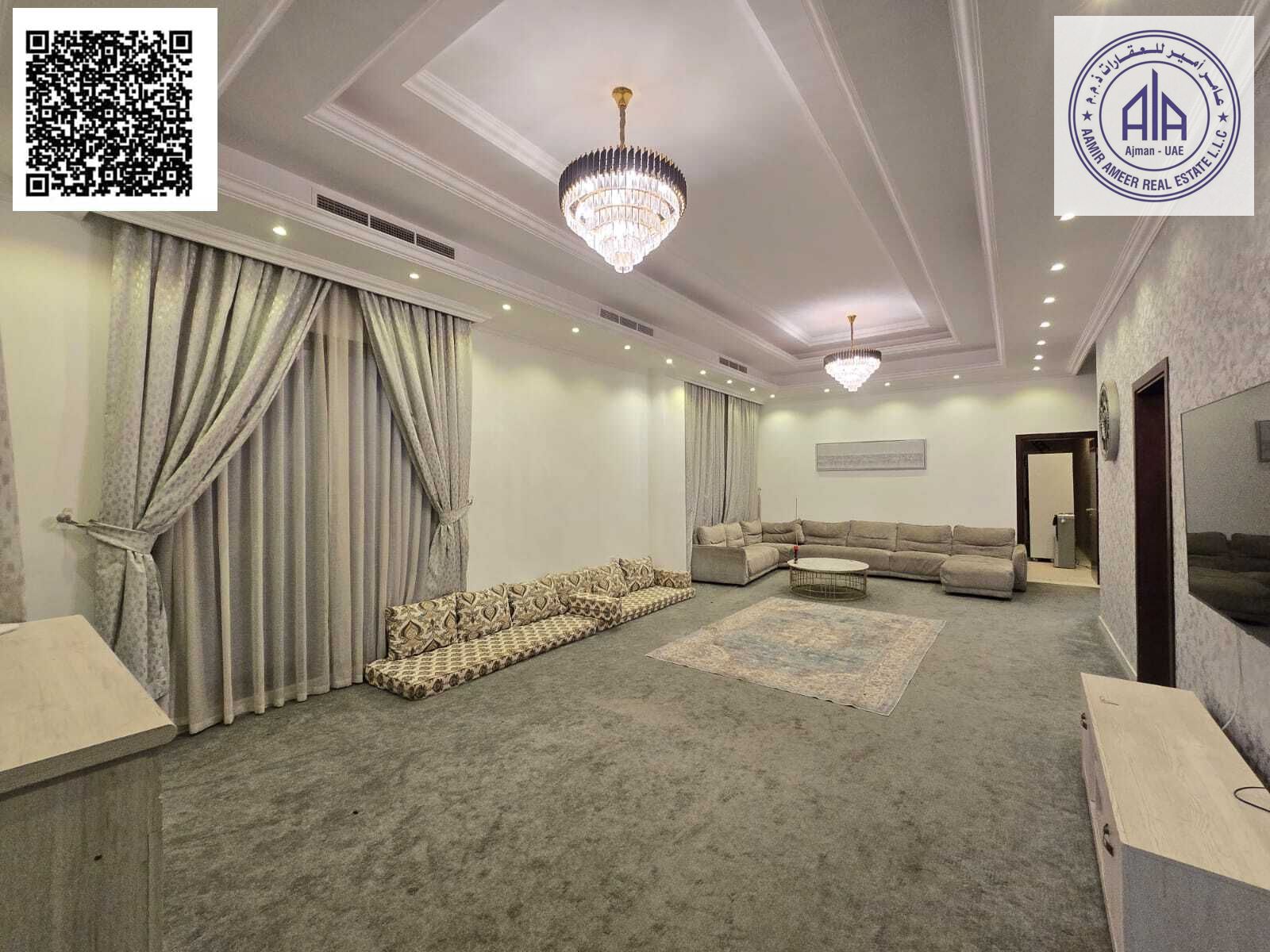 CORNER VILLA | SPECIOUS BEAUTIFUL | 05 MASTER BEDROOMS WITH FURNITURE | VILLA AVAILABLE | FOR RENT | AL TALLAH 2 | AJMAN