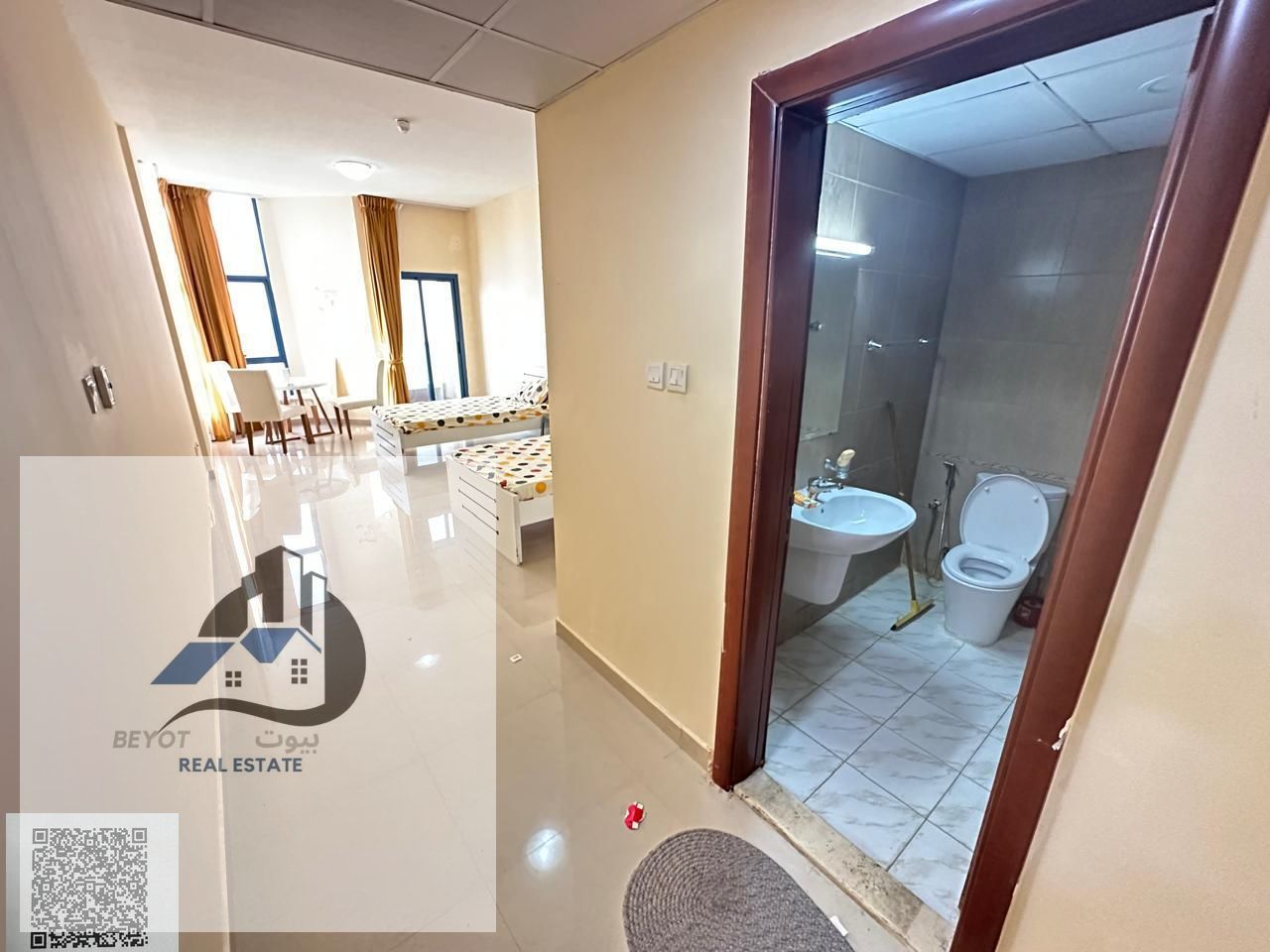 Two bedrooms and a living room for annual rent in Al Nuaimiya Towers, Tower C