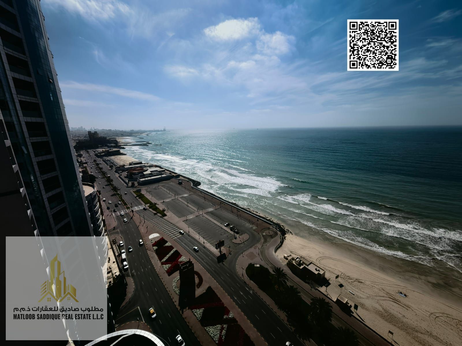 Very good and super deal on corniche residence Two bedroom Sea View + city View . Swimming poolFree AC Free Parking Free
