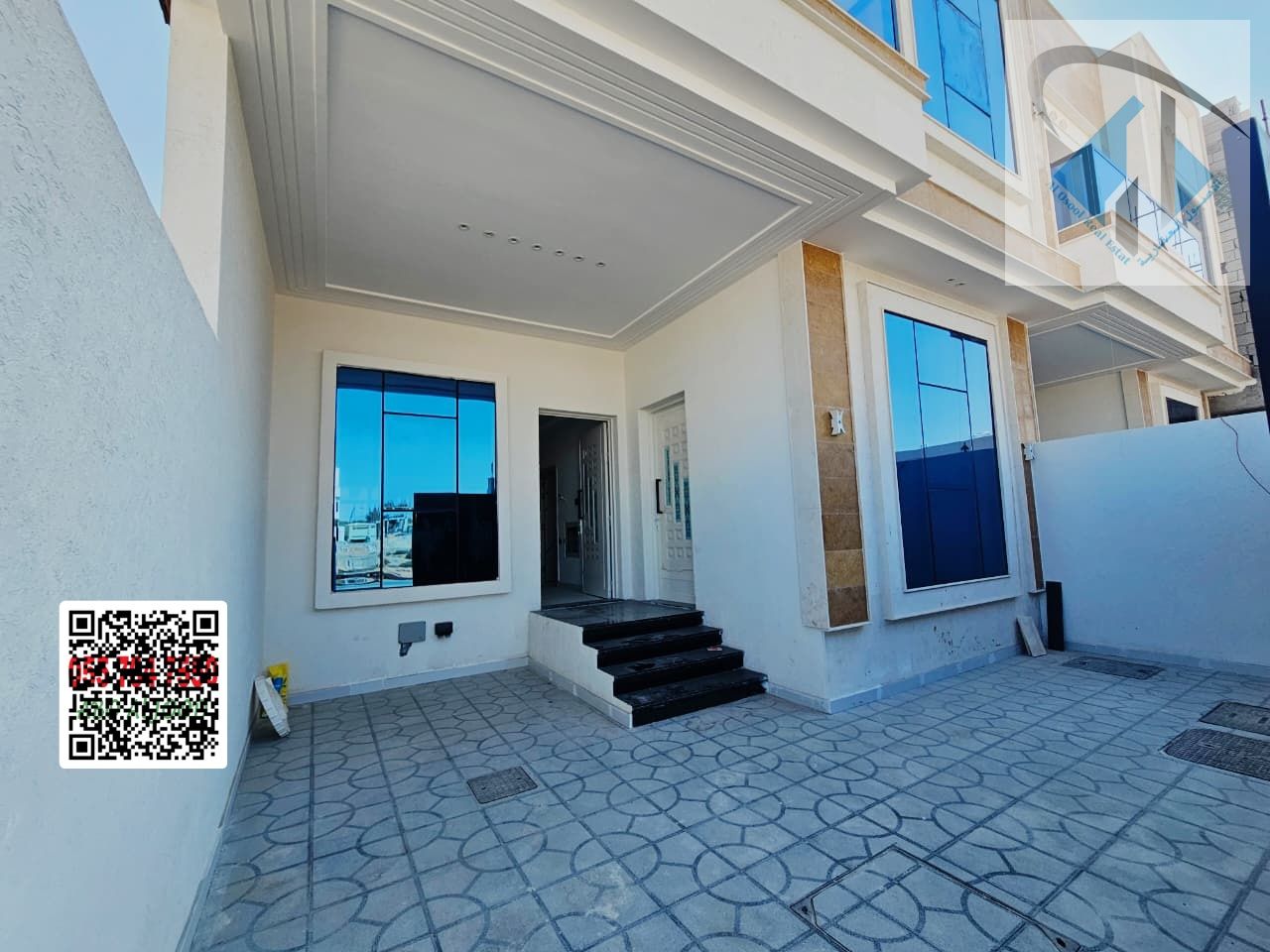 A distinctive 3-story villa at a negotiable price, located on Sheikh Mohammed Bin Zayed Road next to Al Hamidiya Park. Freehold ownership.