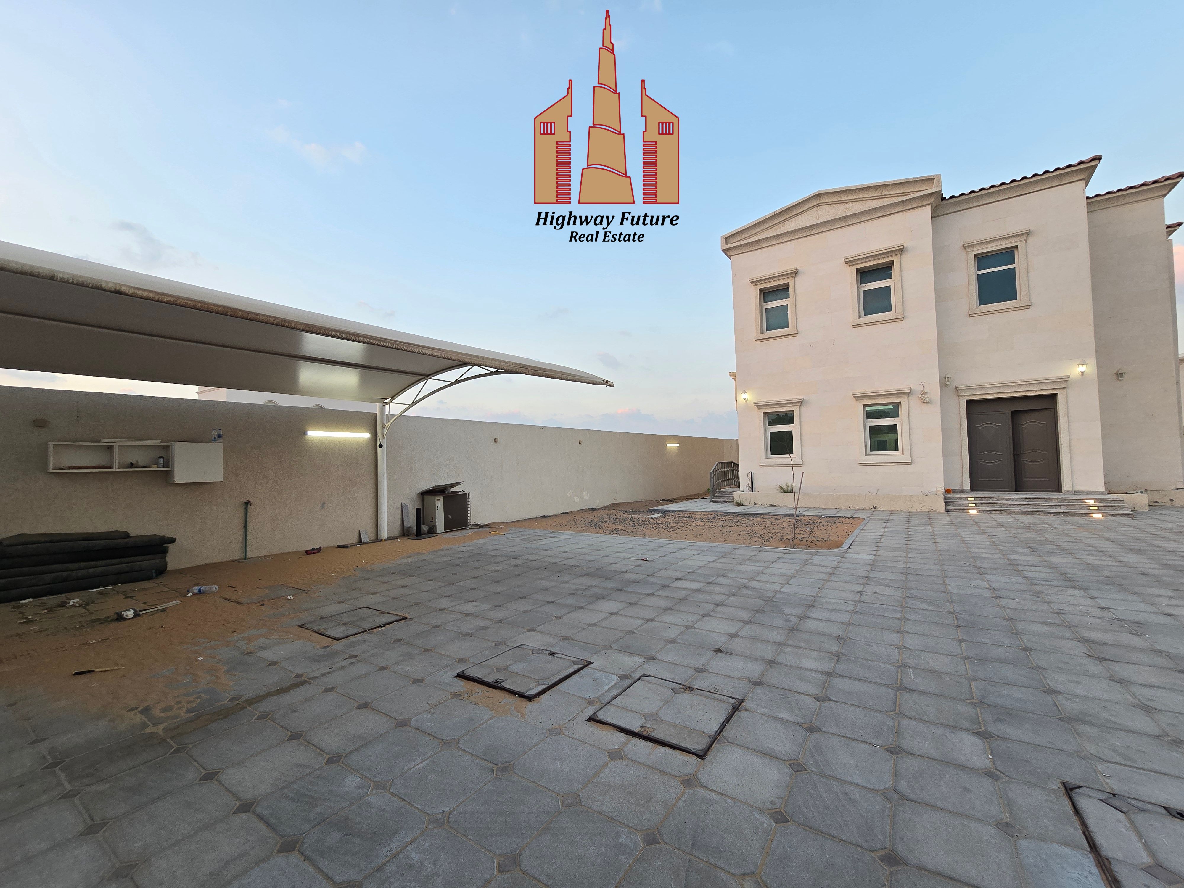 Like brand new luxury 3 bedroom villa 2 hall Majlis Maid room big yard garden parking Central Ac 115k