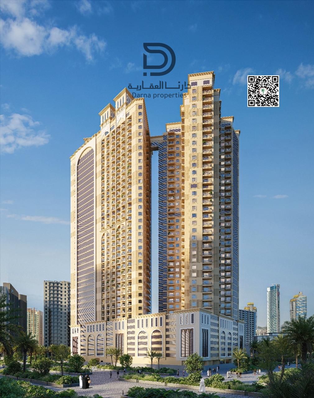 *Al Barajeel Towers* 0ne-bedroom apartment with a living room for a down payment of only 49,000 AED