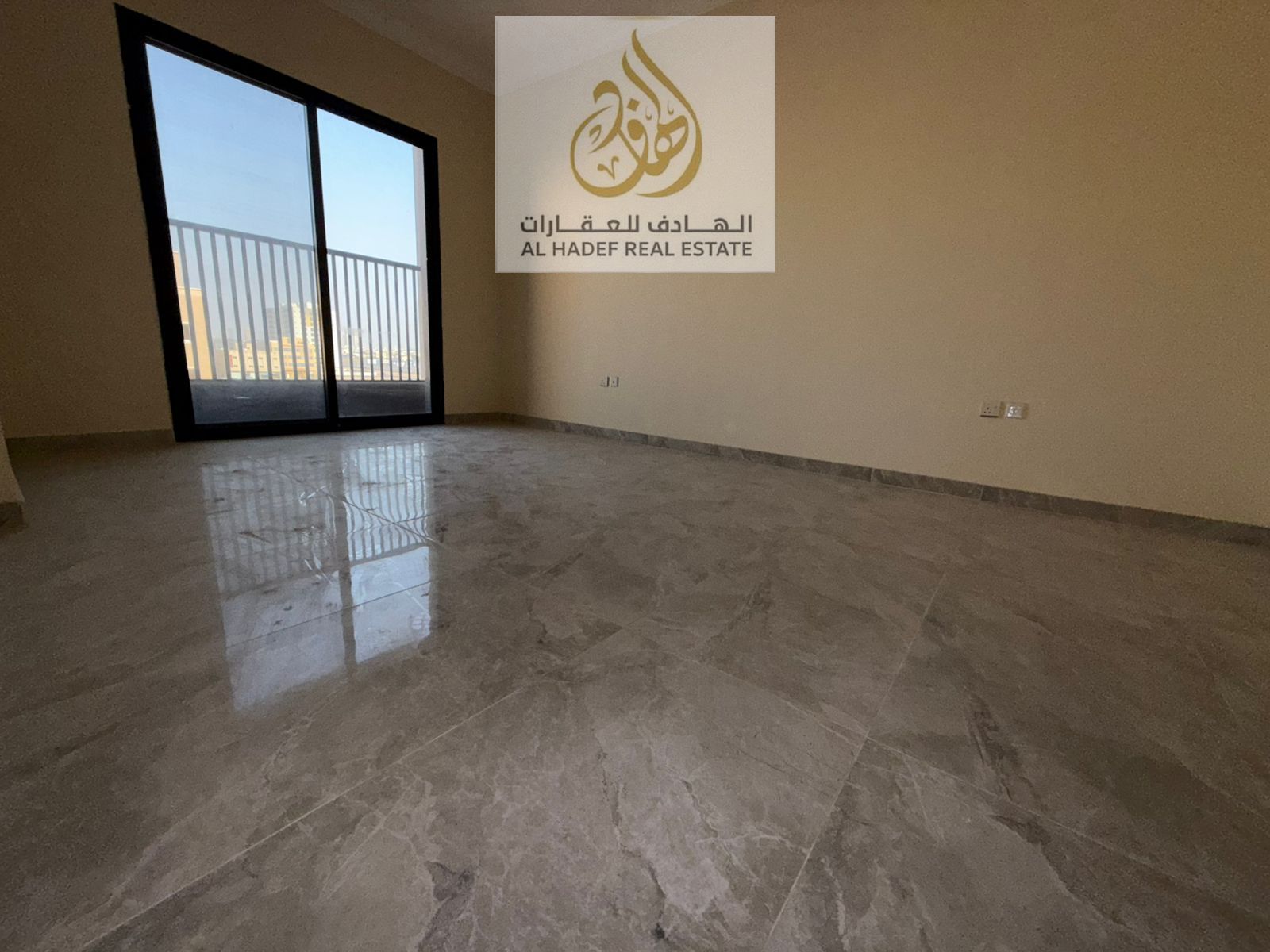 Annual rent in Ajman, Al Jurf 3 area, on the main street. New building, first occupancy for families. Two-bedroom apartment with a living room. The l