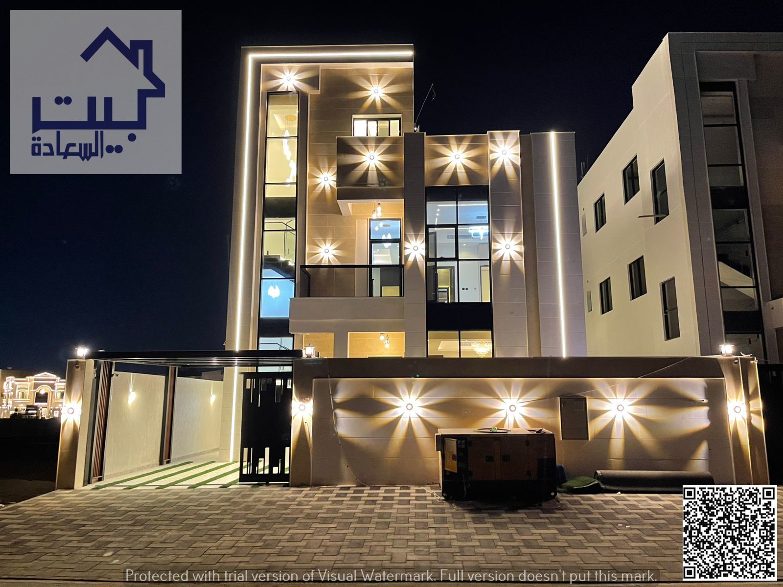 For sale: Modern villa in Al-Haliyo 2 area, ready to move in, including water, electricity, air conditioning, registration and ownership fees, excelle