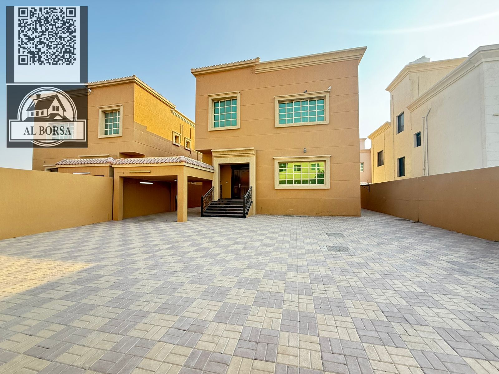 Villa for sale in Al Rawdah 1, second plot from the main street, next to a mosque and close to all services. 5 bedrooms, living room, majlis, and maid