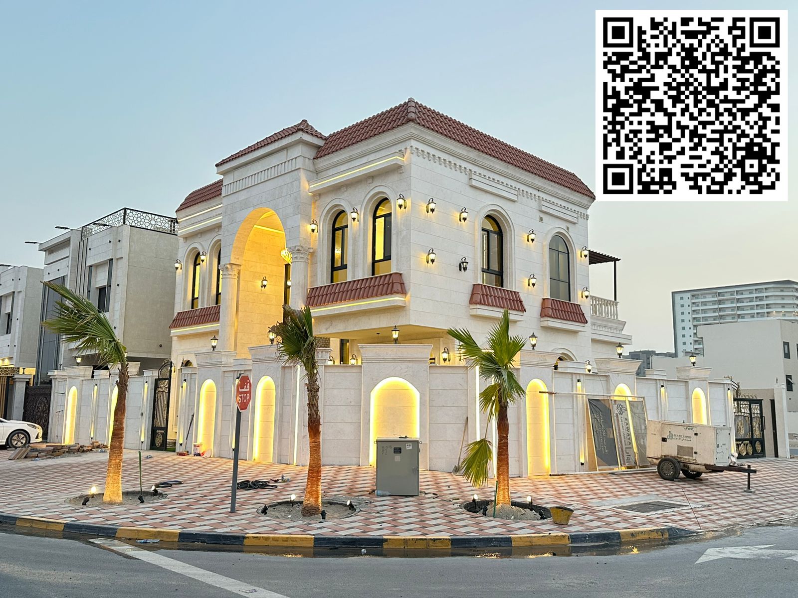 Corner Villa on Two Streets with Super Deluxe Finishing – Al Helio 2 – Land Area 4300 sq ft, Built-up Area 4500 sq ft – 5 Master Bedrooms, 2 Living Ro