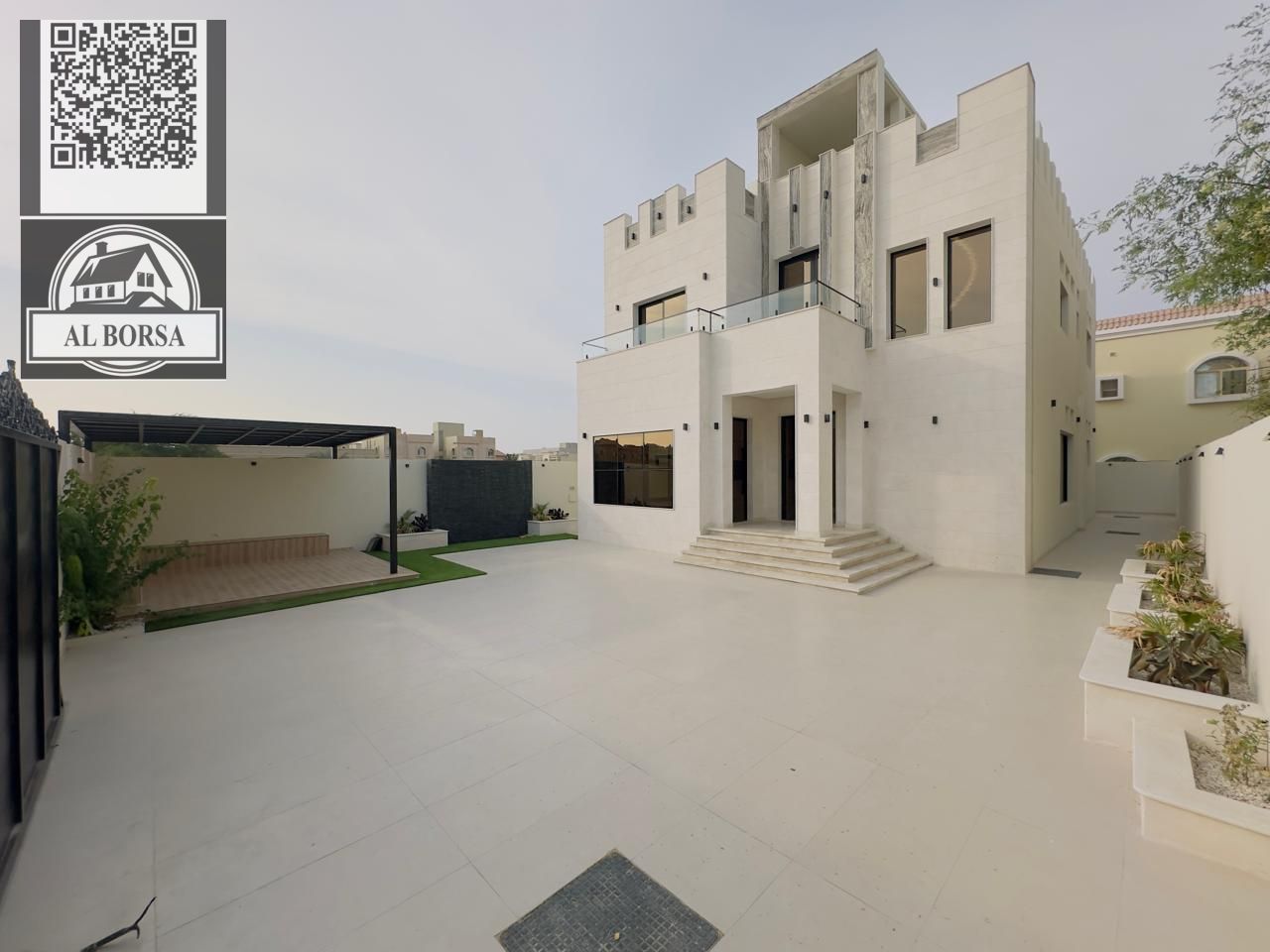 For sale: A luxurious villa in Al Muwaihat 1 consisting of 5 master bedrooms, a majlis, a living room with a kitchen, and a maid's room.