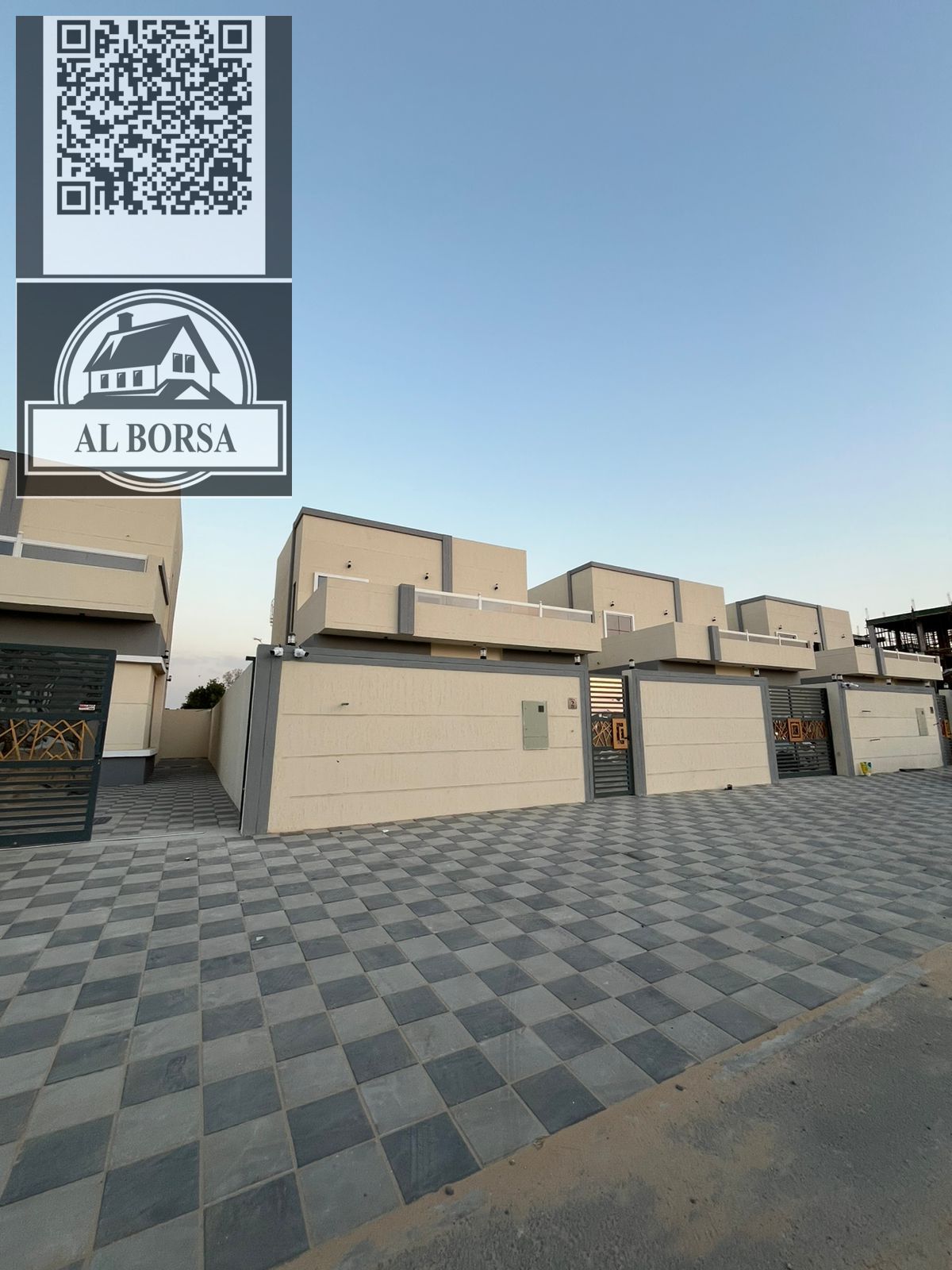 Villa for sale in Al Helio 2, Ajman, consisting of 3 master bedrooms, a majlis, a living room, and a maid's room.