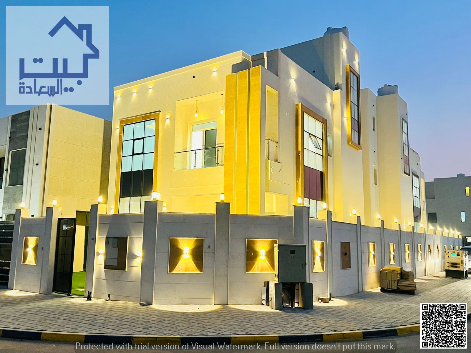 Corner villa on two streets, Al Zahiyah, Ajman, spacious yard, 4 bedrooms with a roof terrace, modern finishes, excellent location. Freehold ownership