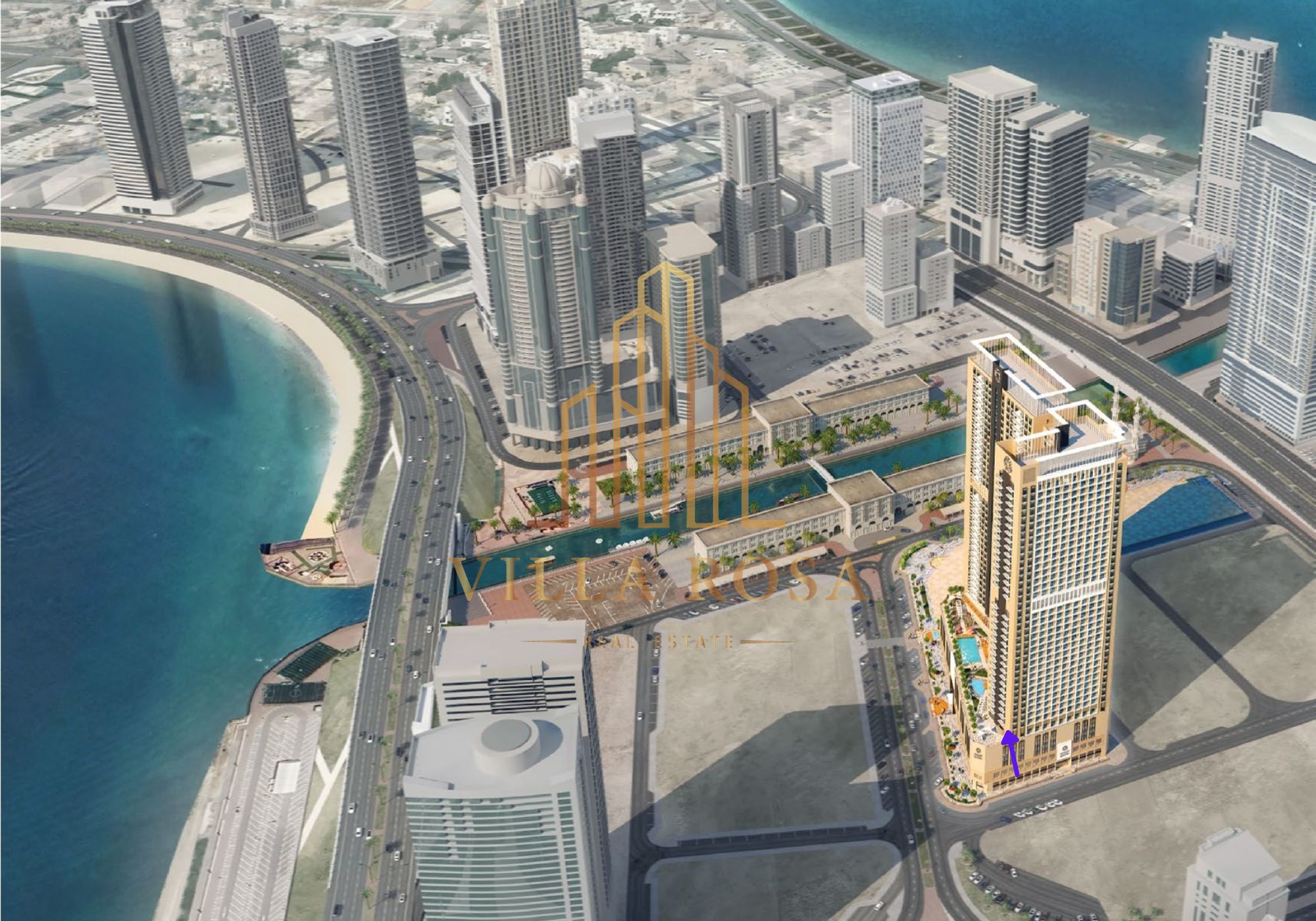 Grand Studio With Balcony for Sale | Pool View & Al Qasba Canal | Only 20% Down Payment