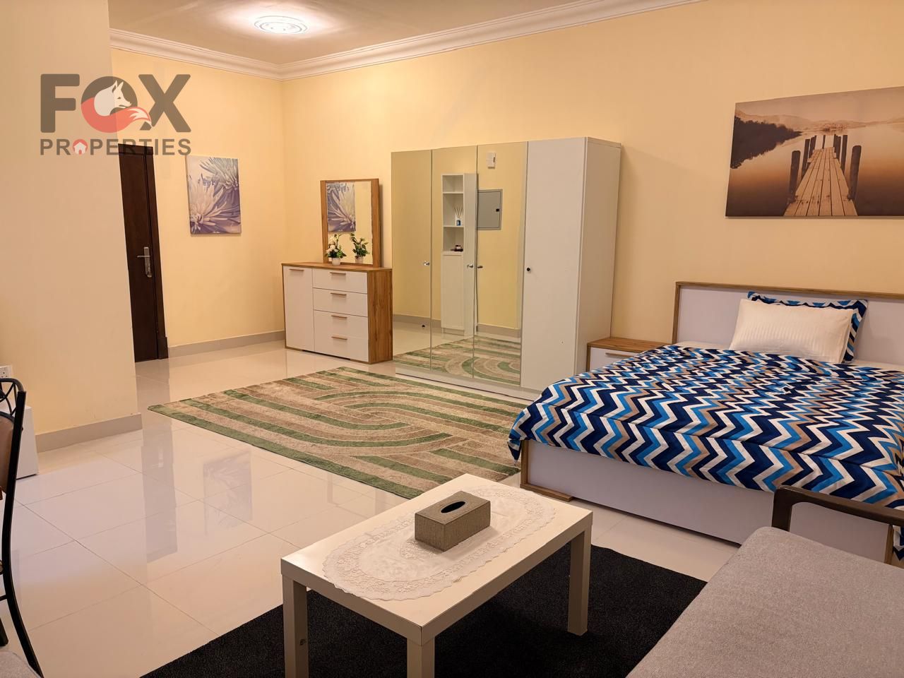 Furnished second-occupancy studio apartment for monthly rent in Al Jurf 2, Ajman, close to all services, easy access to Dubai and Sharjah.