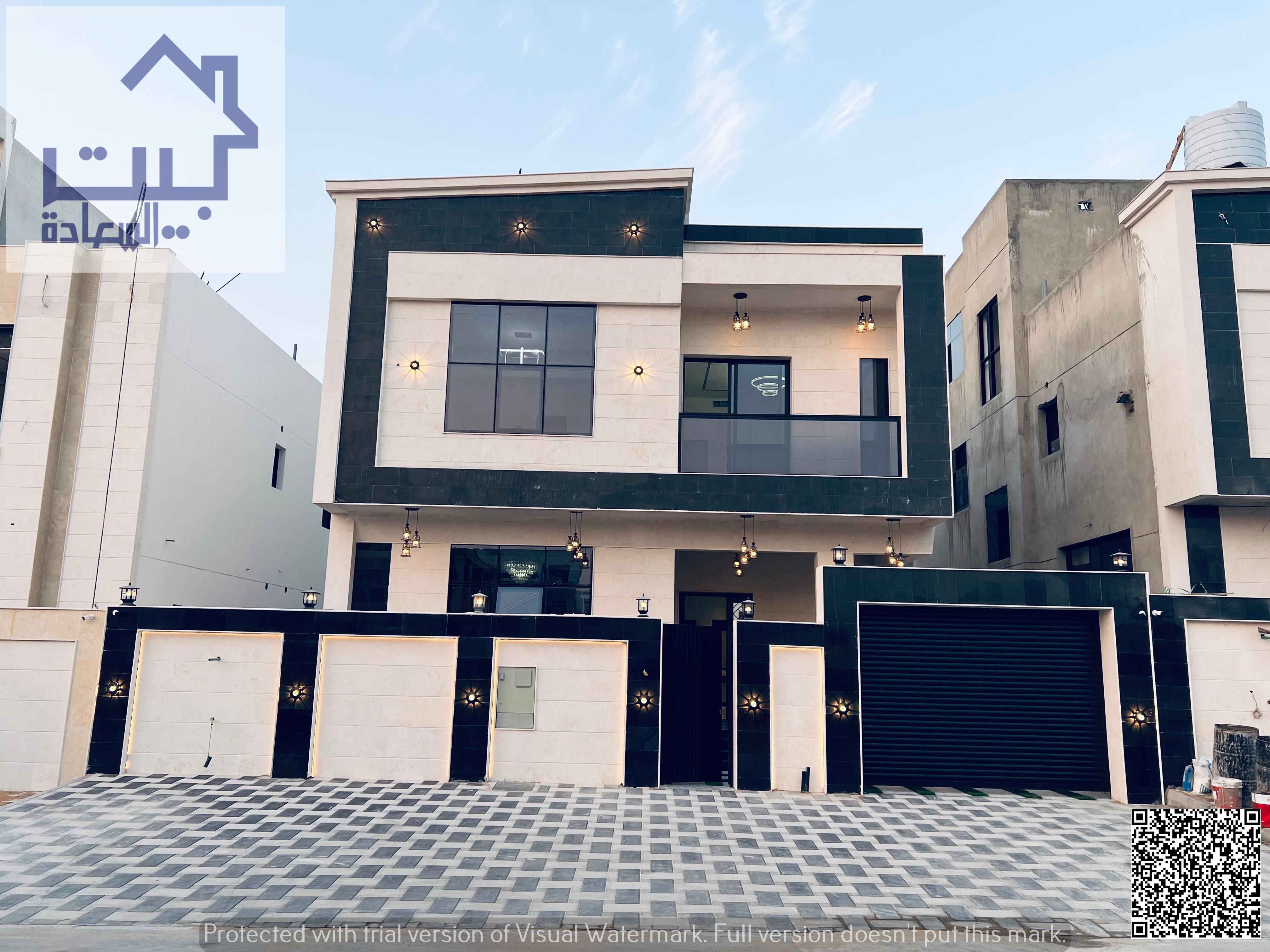 For sale: Dream villa in Helio 2 Ajman (two floors + roof), registration and ownership fees included, strategic location near Sheikh Mohamed bin Zayed