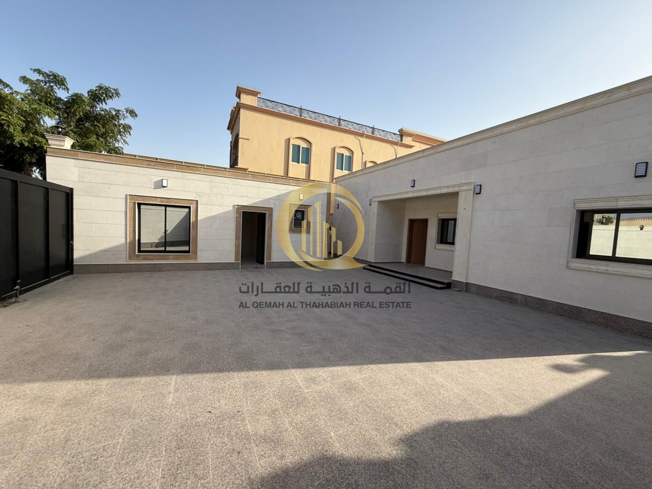 For sale: a villa in Mansoura, on a corner with two streets, second from the main street. The villa is fully finished with stone.