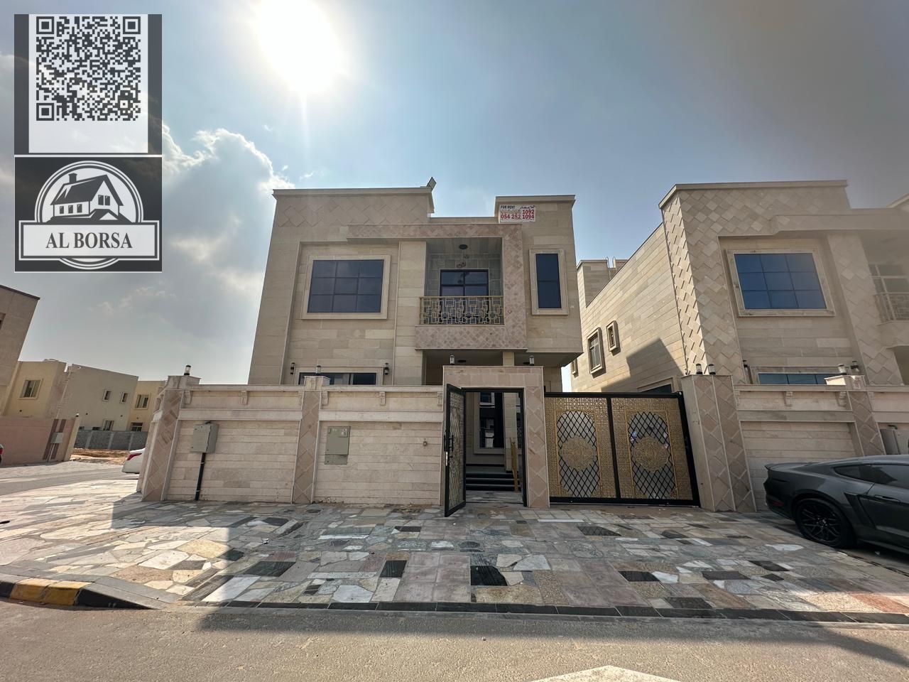 Luxury corner villa for rent in Al Zahia – 2 floors + roof + 6 master bedrooms + majlis and lounge
