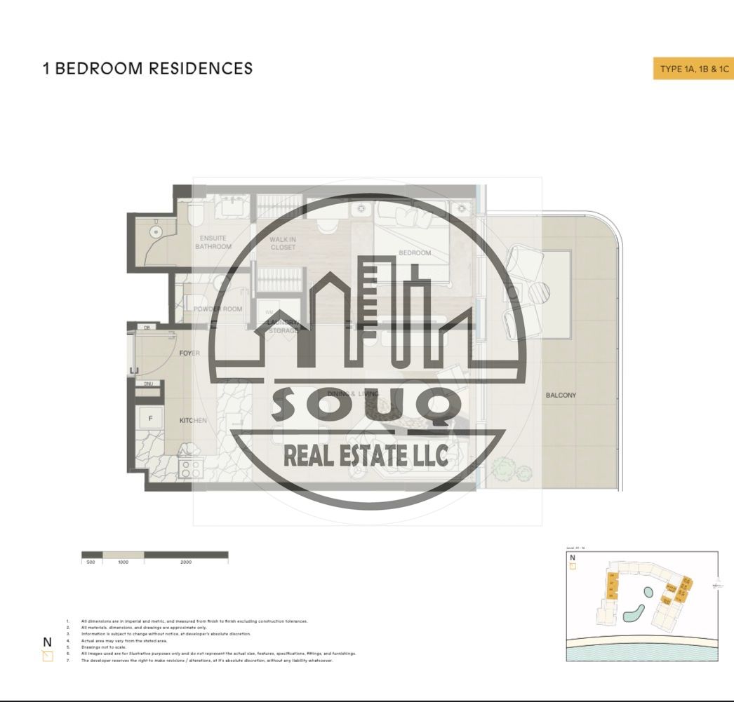 Sales offer on 1 BR in Mondrian