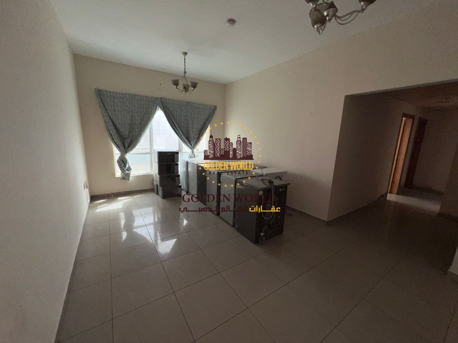 2-bedroom apartment for rent in Al Qasimia near Mega Mall with open view, panoramic room, free parking for limited time and 2 free months. Rent AED 40