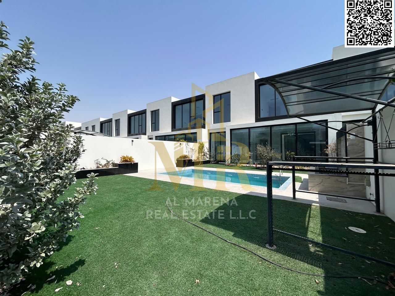 Luxury Villa in Al Zorah – Land Area 3,650 sq ft, Built-up Area 3,014 sq ft, 4 Master Bedrooms, Living Room, Back Garden, Swimming Pool & BBQ Area – A